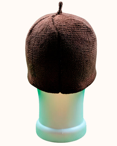 Шапка из альпаки и конопли - вид сзади